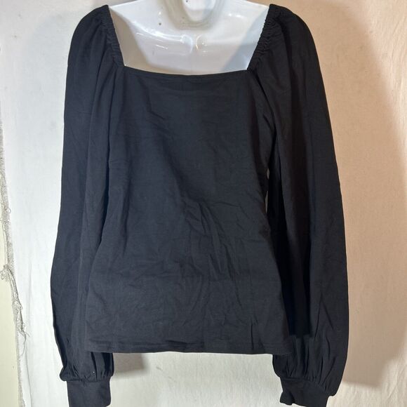 Grace Karin Lantern LS Blouse Black - Picture 4 of 7